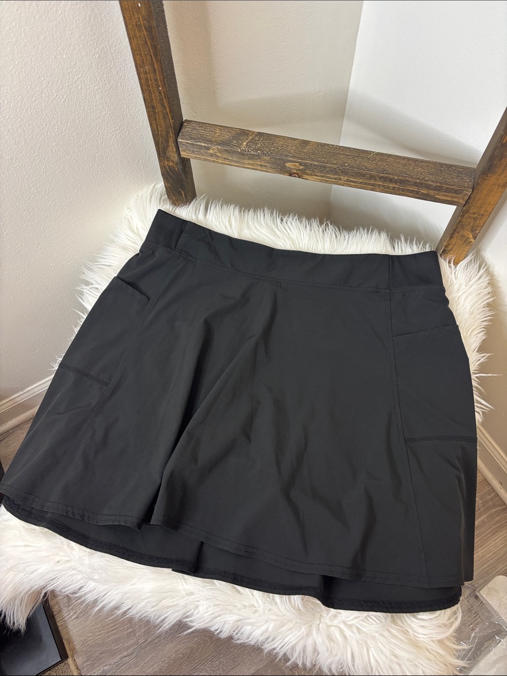 32 Degrees Black Active Skort with Pockets and Built-In Shorts Size L